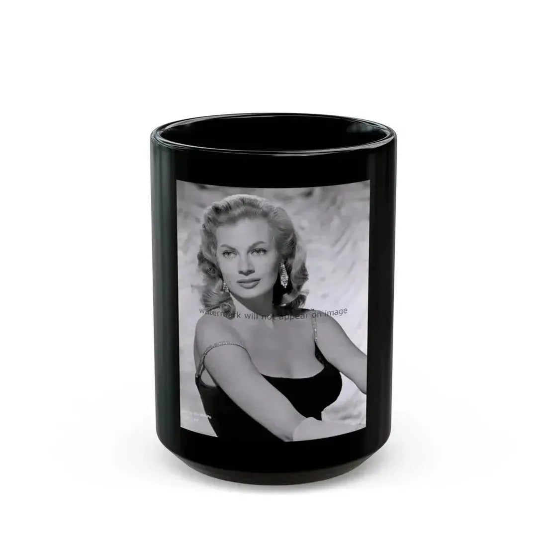 Anita Ekberg #110 (Vintage Female Icon) Black Coffee Mug 15oz - Go Mug Yourself