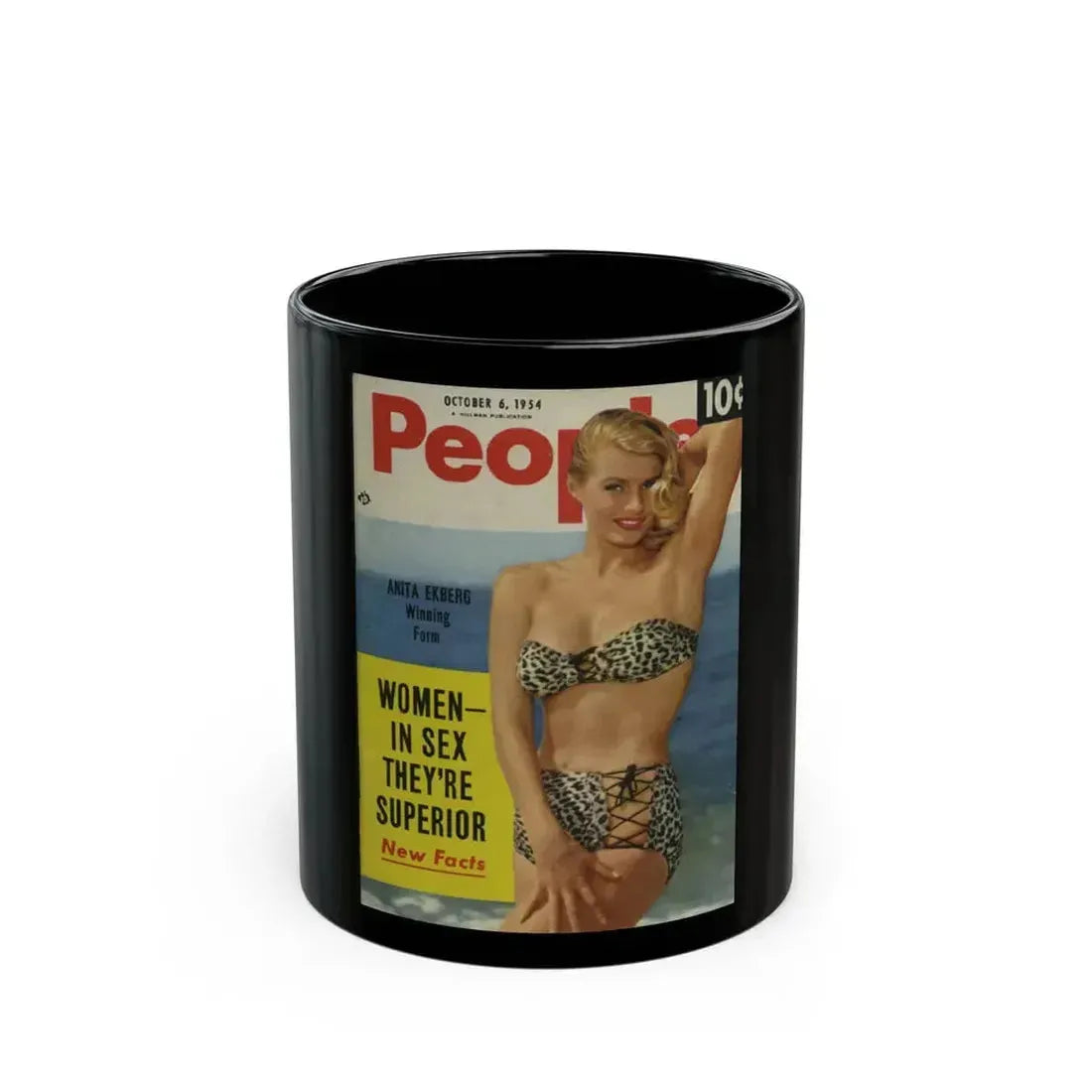 Anita Ekberg #129 - Mag. Cover (Vintage Female Icon) Black Coffee Mug 11oz - Go Mug Yourself