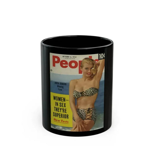 Anita Ekberg #129 - Mag. Cover (Vintage Female Icon) Black Coffee Mug 11oz - Go Mug Yourself