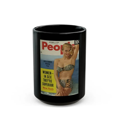 Anita Ekberg #129 - Mag. Cover (Vintage Female Icon) Black Coffee Mug 15oz - Go Mug Yourself