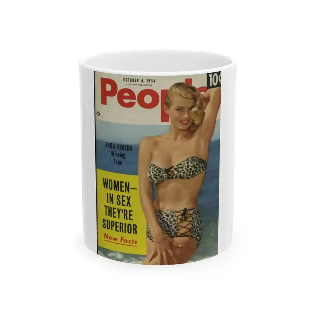 Anita Ekberg #129 - Mag. Cover (Vintage Female Icon) White Coffee Mug 11oz - Go Mug Yourself