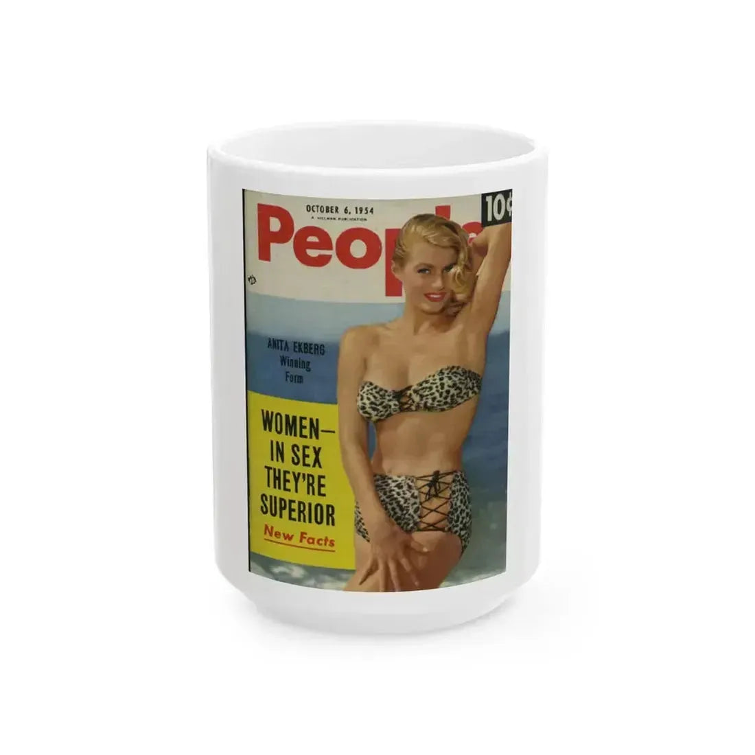 Anita Ekberg #129 - Mag. Cover (Vintage Female Icon) White Coffee Mug 15oz - Go Mug Yourself
