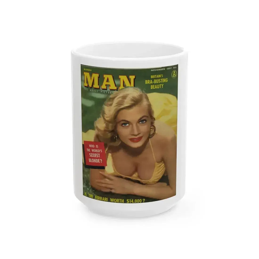 Anita Ekberg #135 - Mag. Cover (Vintage Female Icon) White Coffee Mug 15oz - Go Mug Yourself