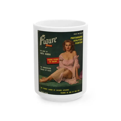 Anita Ekberg #137 - Mag. Cover (Vintage Female Icon) White Coffee Mug 15oz - Go Mug Yourself