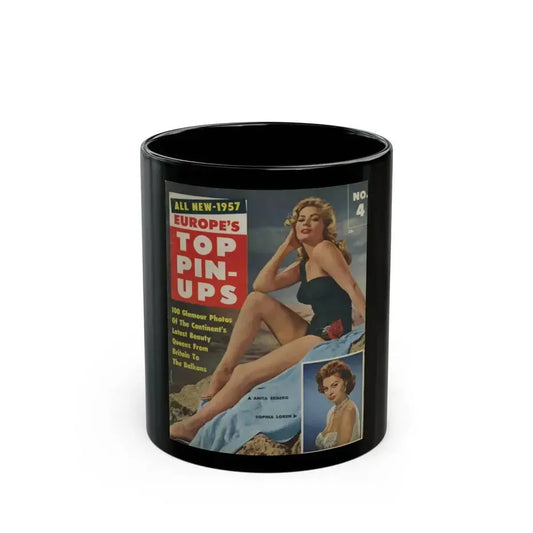 Anita Ekberg #138 - Mag. Cover (Vintage Female Icon) Black Coffee Mug 11oz - Go Mug Yourself