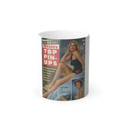 Anita Ekberg #138 - Mag. Cover (Vintage Female Icon) Color Changing Coffee Mug 11oz - Go Mug Yourself