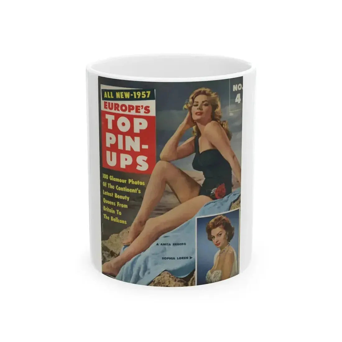 Anita Ekberg #138 - Mag. Cover (Vintage Female Icon) White Coffee Mug 11oz - Go Mug Yourself