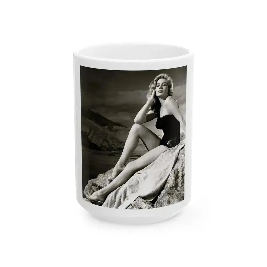 Anita Ekberg #142 (Vintage Female Icon) White Coffee Mug 15oz - Go Mug Yourself