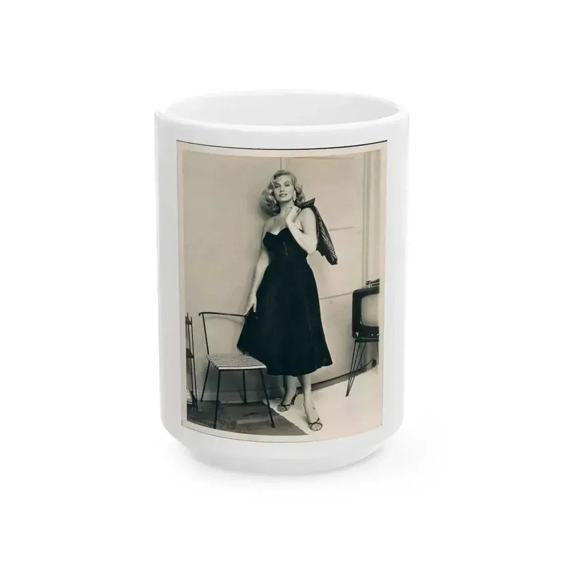 Anita Ekberg #232 (Vintage Female Icon) White Coffee Mug 15oz - Go Mug Yourself