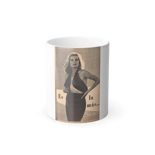 Anita Ekberg #235 - 1 B&W Photo from Foto Mag. '56 - (Vintage Female Icon) Color Changing Coffee Mug 11oz - Go Mug Yourself