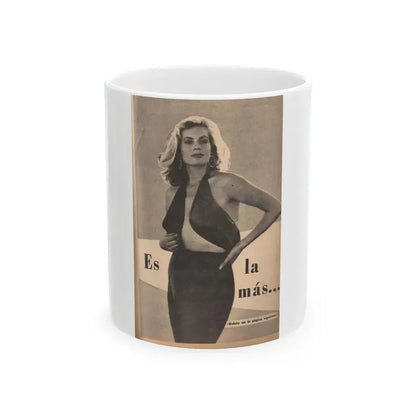 Anita Ekberg #235 - 1 B&W Photo from Foto Mag. '56 - (Vintage Female Icon) White Coffee Mug 11oz - Go Mug Yourself