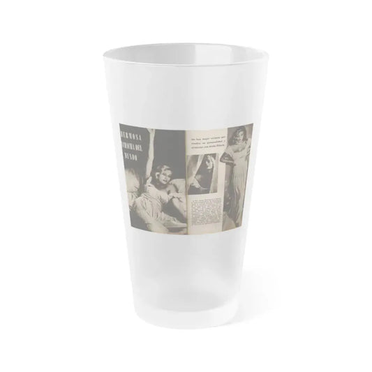 Anita Ekberg #236 - 3 B&W Photos from Foto Mag. '56 (Vintage Female Icon) Frosted Pint Glass 16oz 16oz Frosted - Go Mug Yourself