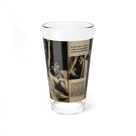 Anita Ekberg #236 - 3 B&W Photos from Foto Mag. '56 (Vintage Female Icon) Pint Glass 16oz 16oz - Go Mug Yourself