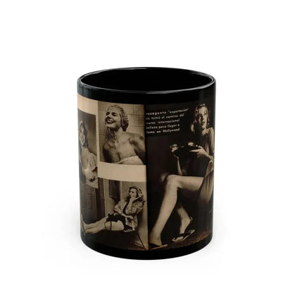 Anita Ekberg #237 - 4 B&W Photos from Foto Mag. '56 (Vintage Female Icon) Black Coffee Mug 11oz - Go Mug Yourself