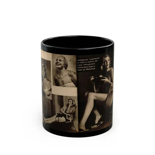 Anita Ekberg #237 - 4 B&W Photos from Foto Mag. '56 (Vintage Female Icon) Black Coffee Mug 11oz - Go Mug Yourself