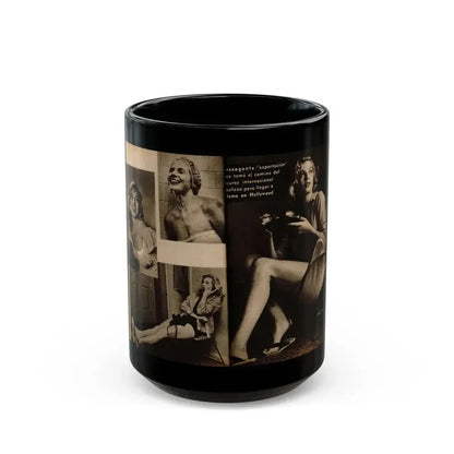 Anita Ekberg #237 - 4 B&W Photos from Foto Mag. '56 (Vintage Female Icon) Black Coffee Mug 15oz - Go Mug Yourself