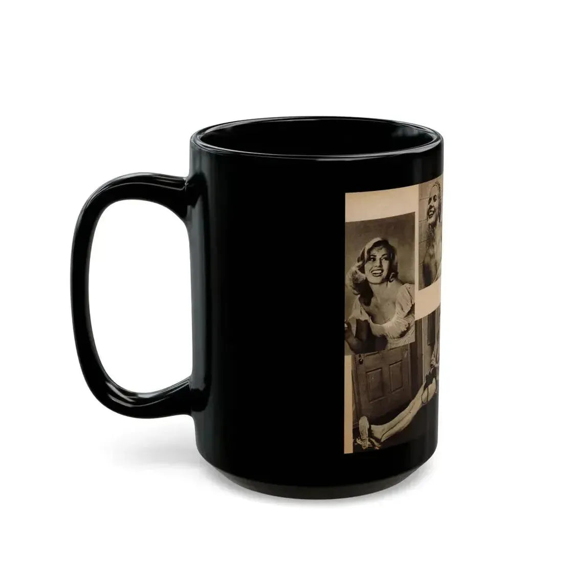 Anita Ekberg #237 - 4 B&W Photos from Foto Mag. '56 (Vintage Female Icon) Black Coffee Mug - Go Mug Yourself