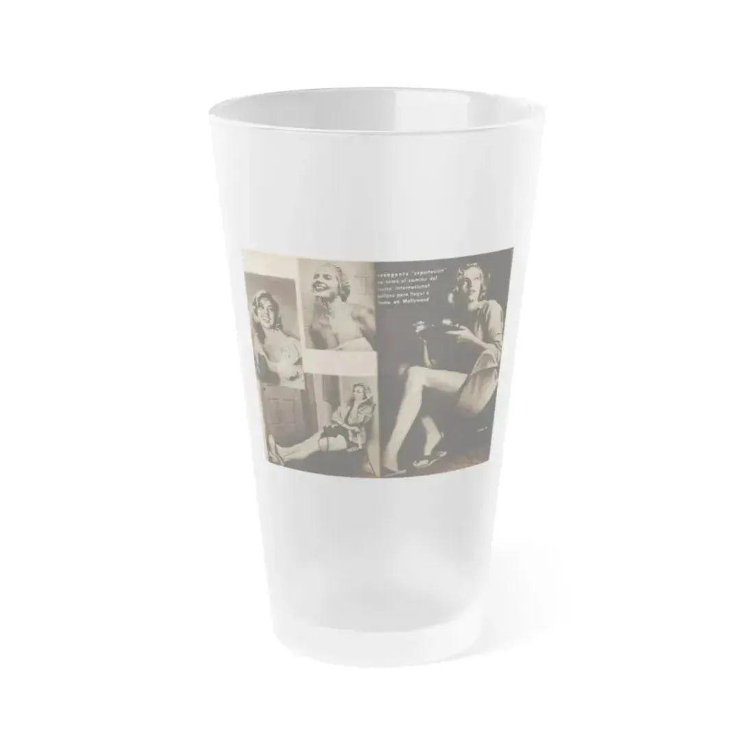 Anita Ekberg #237 - 4 B&W Photos from Foto Mag. '56 (Vintage Female Icon) Frosted Pint Glass 16oz 16oz Frosted - Go Mug Yourself