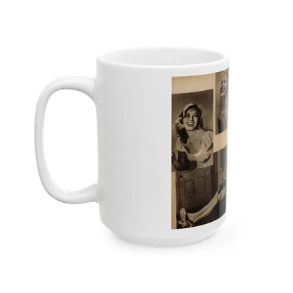 Anita Ekberg #237 - 4 B&W Photos from Foto Mag. '56 (Vintage Female Icon) White Coffee Mug - Go Mug Yourself