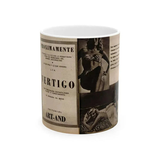 Anita Ekberg #238 - 2 B&W Photos from Foto Mag. '56 (Vintage Female Icon) White Coffee Mug 11oz - Go Mug Yourself