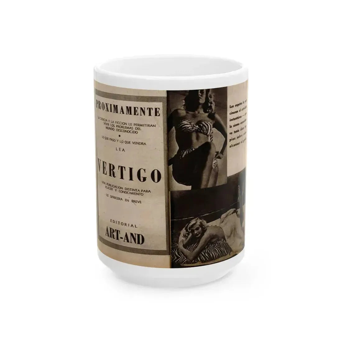 Anita Ekberg #238 - 2 B&W Photos from Foto Mag. '56 (Vintage Female Icon) White Coffee Mug 15oz - Go Mug Yourself