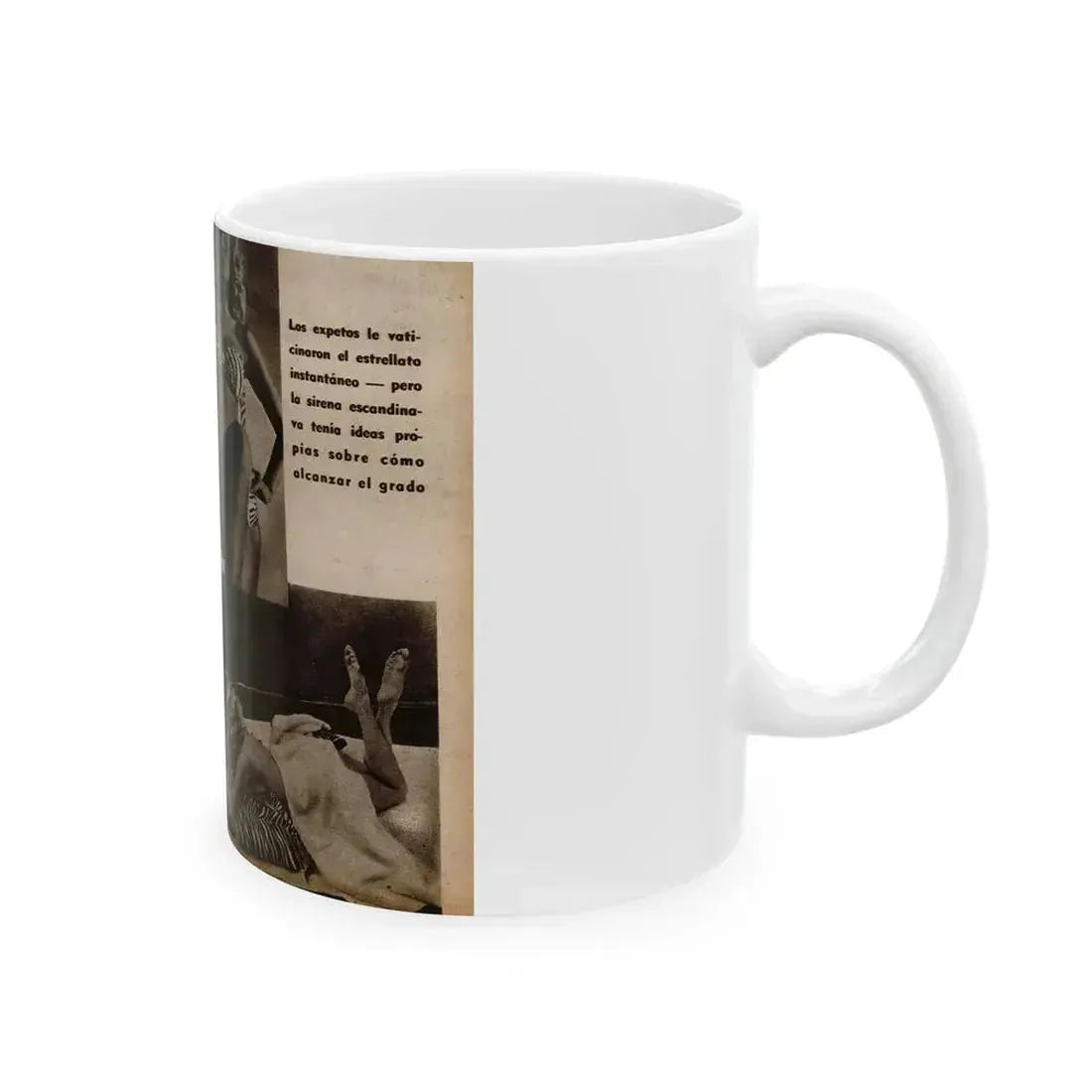 Anita Ekberg #238 - 2 B&W Photos from Foto Mag. '56 (Vintage Female Icon) White Coffee Mug - Go Mug Yourself
