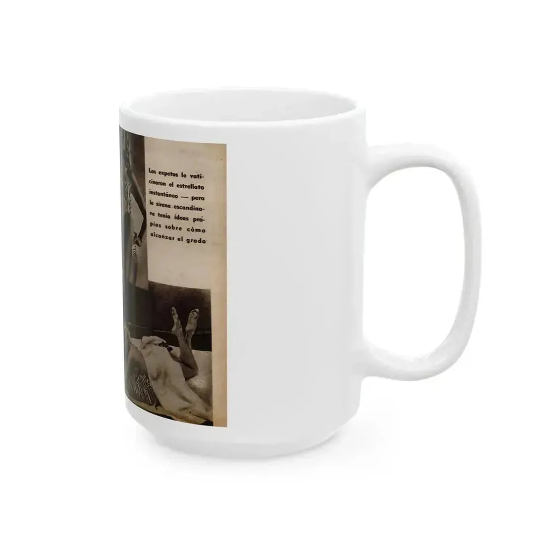 Anita Ekberg #238 - 2 B&W Photos from Foto Mag. '56 (Vintage Female Icon) White Coffee Mug - Go Mug Yourself