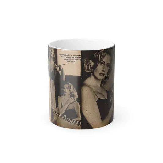 Anita Ekberg #239 - 3 B&W Photo from Foto Mag. '56 (Vintage Female Icon) Color Changing Coffee Mug 11oz - Go Mug Yourself