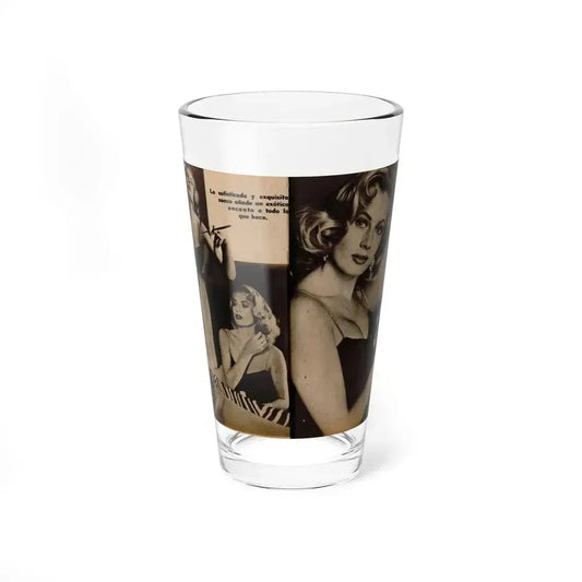 Anita Ekberg #239 - 3 B&W Photo from Foto Mag. '56 (Vintage Female Icon) Pint Glass 16oz 16oz - Go Mug Yourself