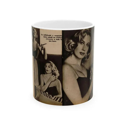 Anita Ekberg #239 - 3 B&W Photo from Foto Mag. '56 (Vintage Female Icon) White Coffee Mug 11oz - Go Mug Yourself