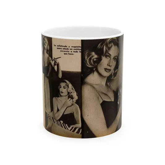 Anita Ekberg #239 - 3 B&W Photo from Foto Mag. '56 (Vintage Female Icon) White Coffee Mug 11oz - Go Mug Yourself