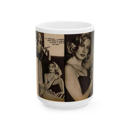 Anita Ekberg #239 - 3 B&W Photo from Foto Mag. '56 (Vintage Female Icon) White Coffee Mug 15oz - Go Mug Yourself