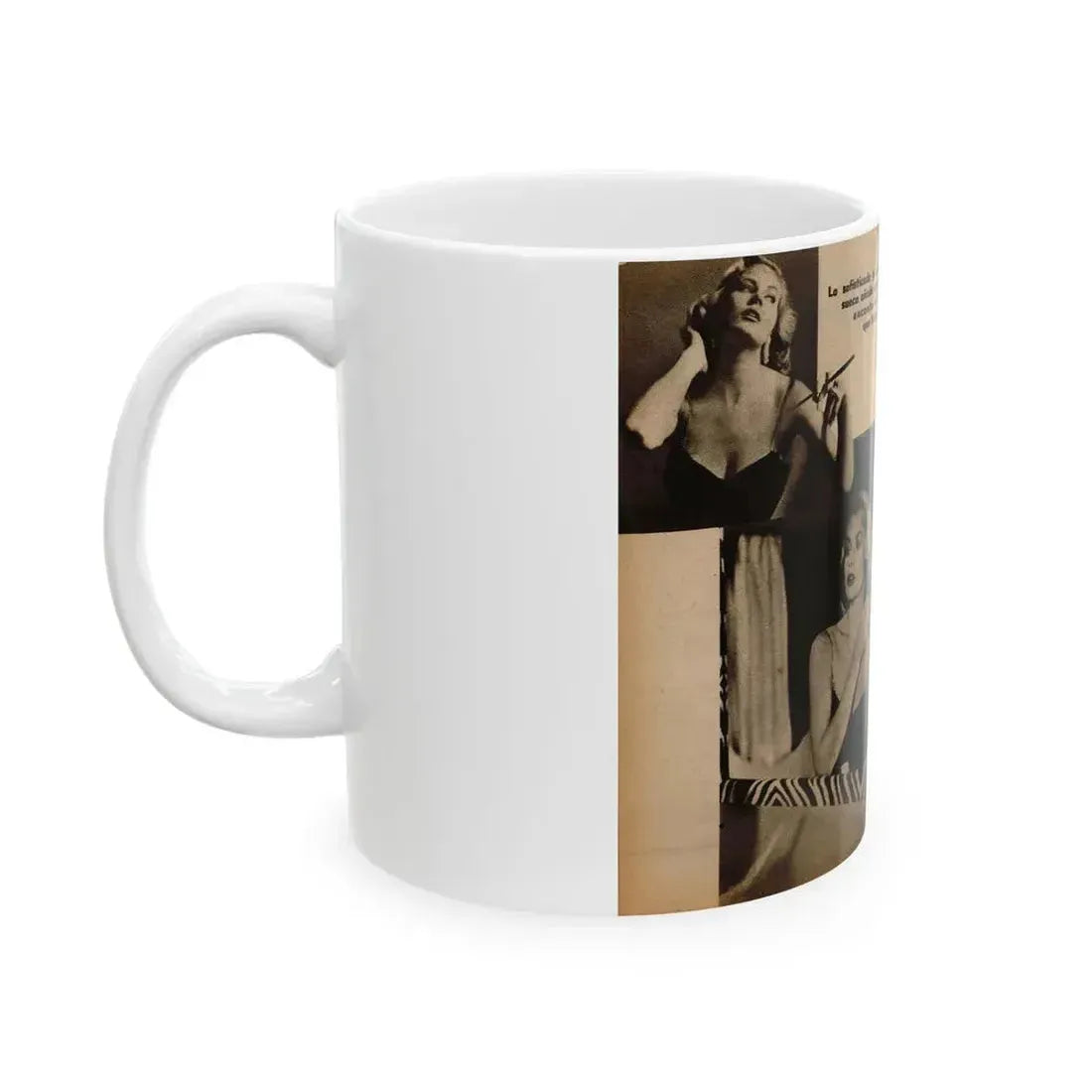 Anita Ekberg #239 - 3 B&W Photo from Foto Mag. '56 (Vintage Female Icon) White Coffee Mug - Go Mug Yourself