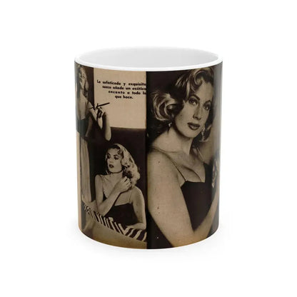 Anita Ekberg #239 - 3 B&W Photo from Foto Mag. '56 (Vintage Female Icon) White Coffee Mug - Go Mug Yourself