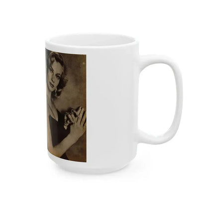 Anita Ekberg #239 - 3 B&W Photo from Foto Mag. '56 (Vintage Female Icon) White Coffee Mug - Go Mug Yourself