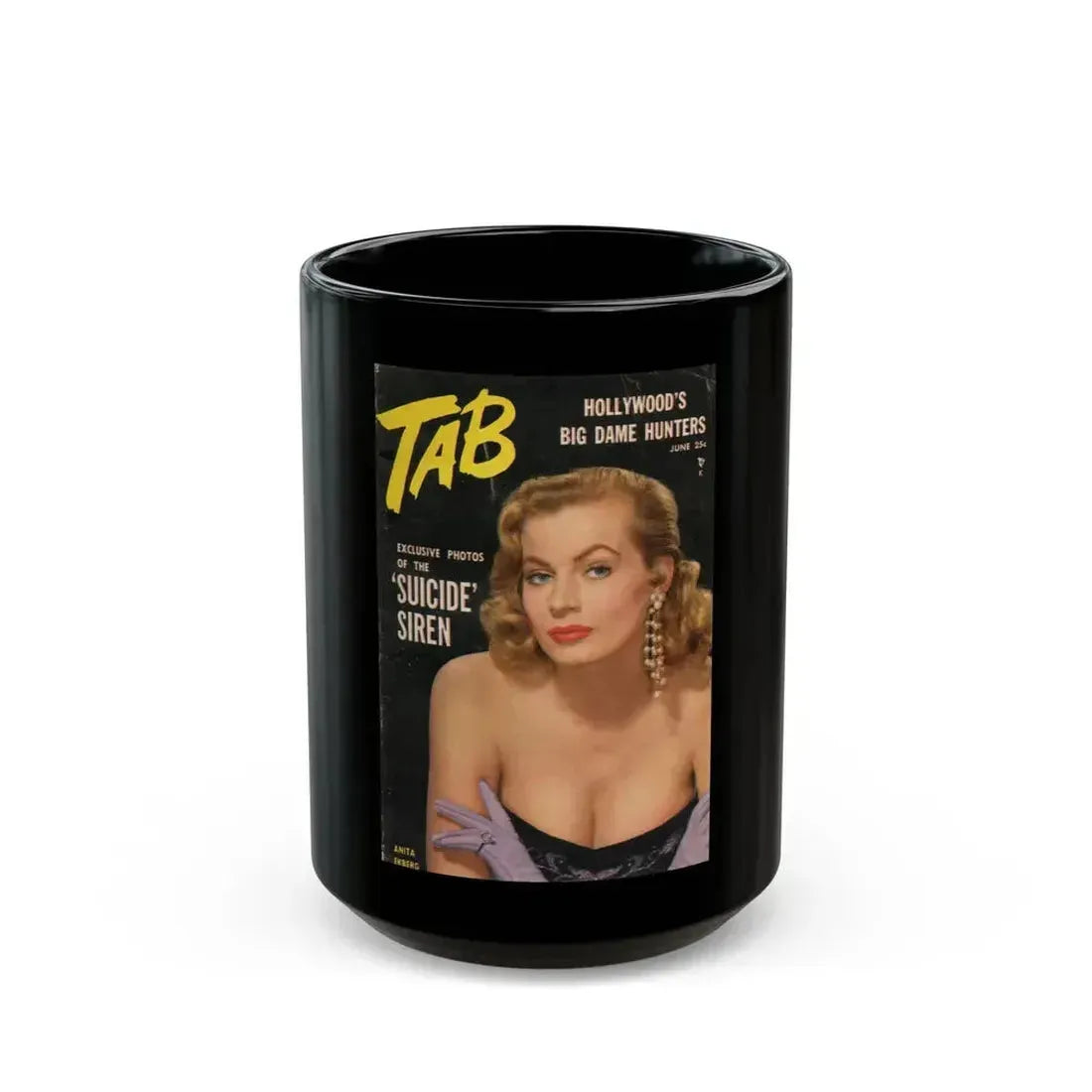 Anita Ekberg #255 - Mag. Cover (Vintage Female Icon) Black Coffee Mug 15oz - Go Mug Yourself