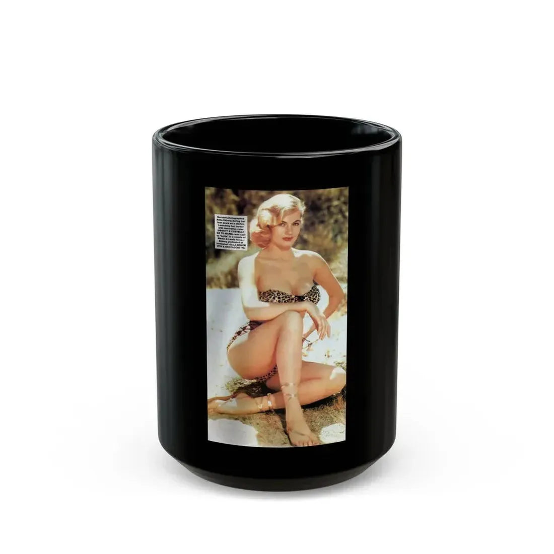 Anita Ekberg #264_1 (Vintage Female Icon) Black Coffee Mug 15oz - Go Mug Yourself