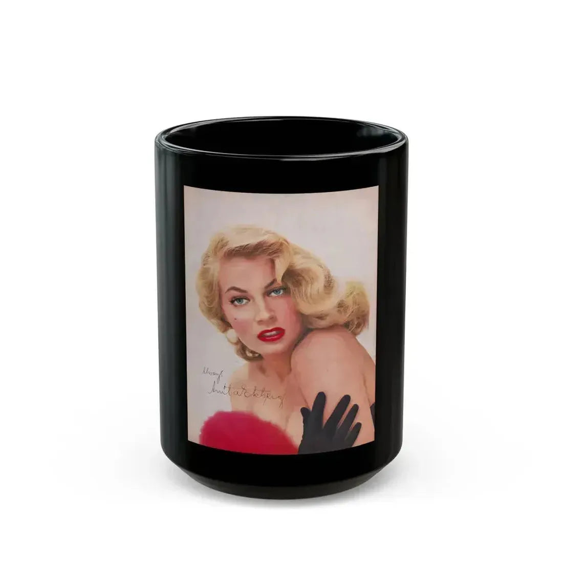 Anita Ekberg #270 (Vintage Female Icon) Black Coffee Mug 15oz - Go Mug Yourself
