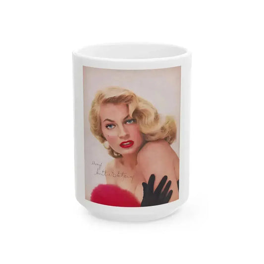 Anita Ekberg #270 (Vintage Female Icon) White Coffee Mug 15oz - Go Mug Yourself