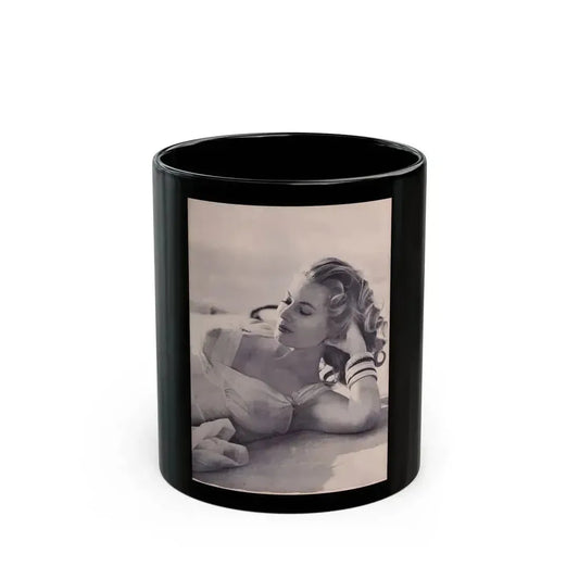 Anita Ekberg #274 - See through top (Vintage Female Icon) Black Coffee Mug 11oz - Go Mug Yourself