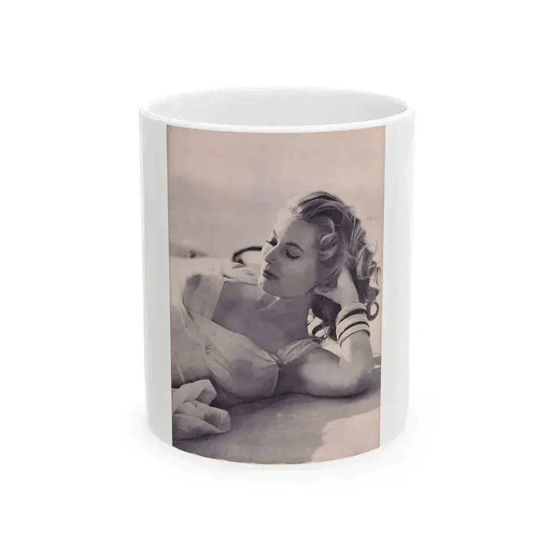Anita Ekberg #274 - See through top (Vintage Female Icon) White Coffee Mug 11oz - Go Mug Yourself