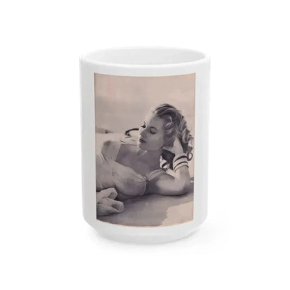Anita Ekberg #274 - See through top (Vintage Female Icon) White Coffee Mug 15oz - Go Mug Yourself