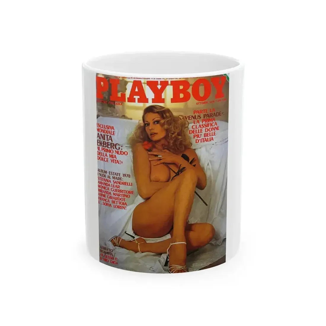 Anita Ekberg #279 - Playboy Mag. Front Cover (Vintage Female Icon) White Coffee Mug 11oz - Go Mug Yourself