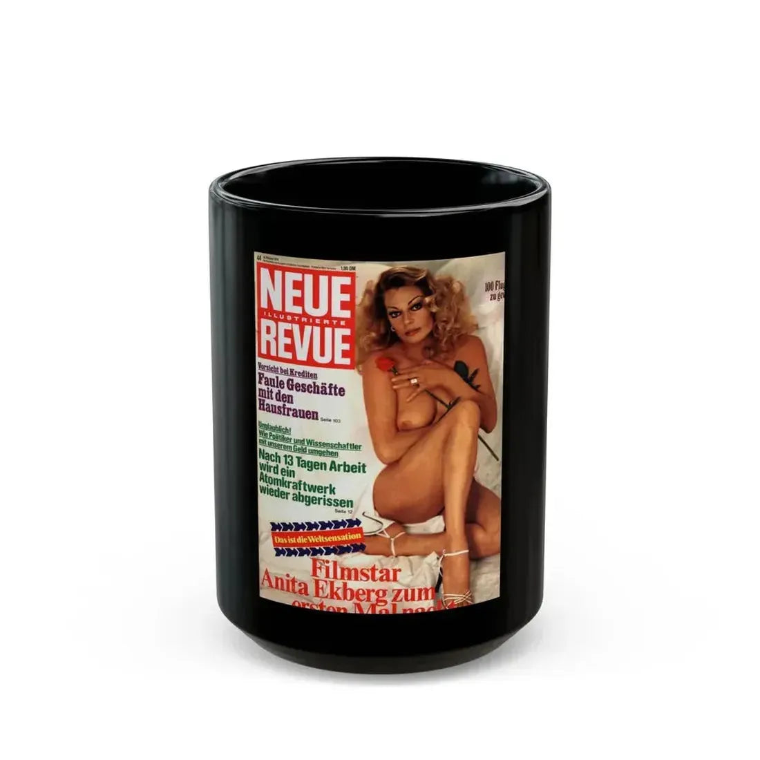 Anita Ekberg #280 - Mag. Cover (Vintage Female Icon) Black Coffee Mug 15oz - Go Mug Yourself