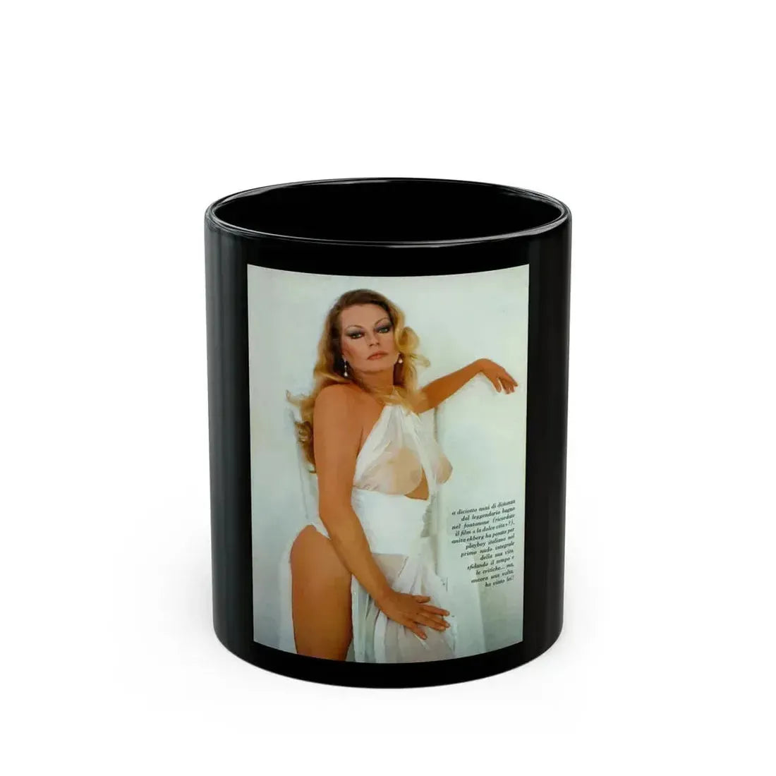 Anita Ekberg #285 - Italian Playboy Mag. Oct. '78 Photo (Vintage Female Icon) Black Coffee Mug 11oz - Go Mug Yourself