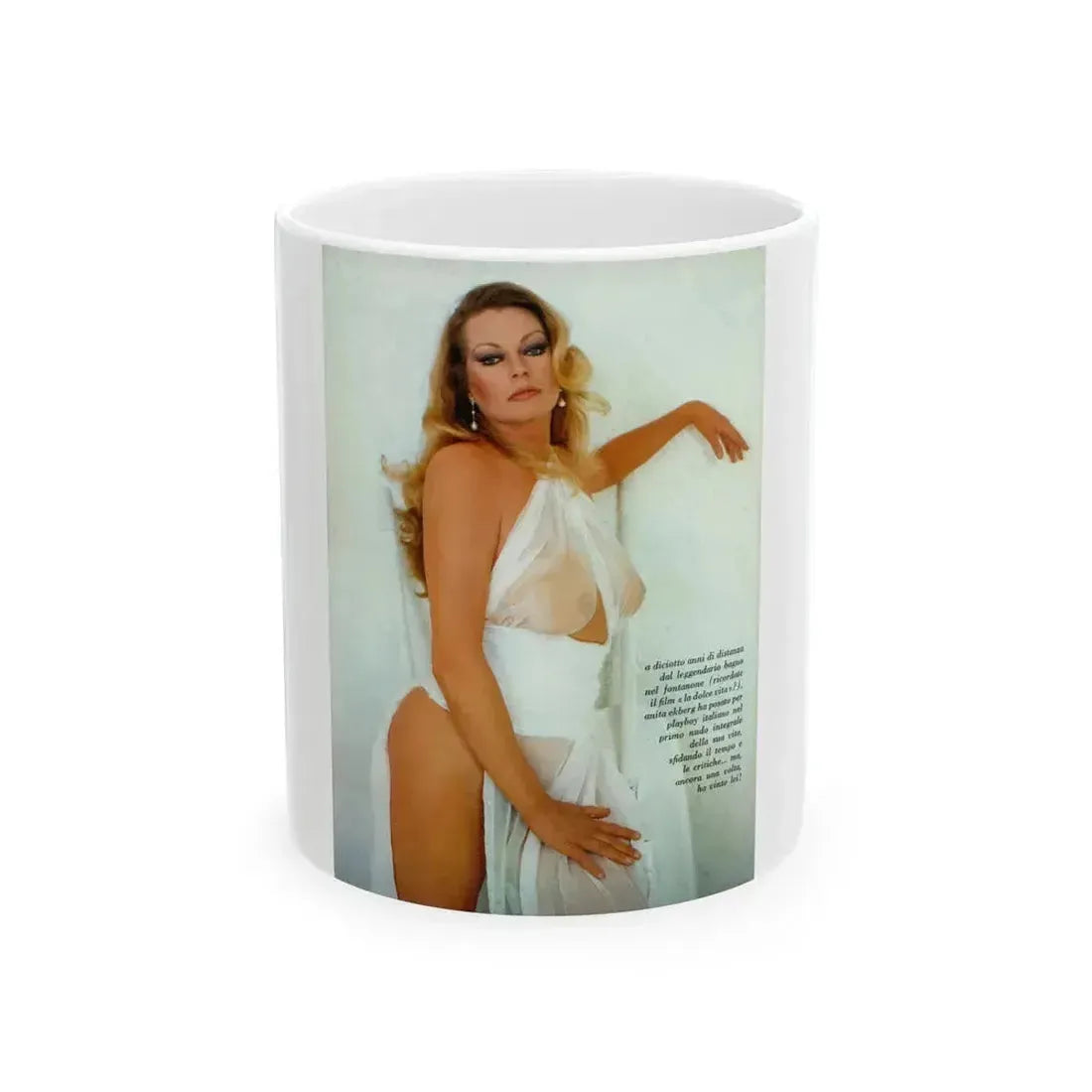 Anita Ekberg #285 - Italian Playboy Mag. Oct. '78 Photo (Vintage Female Icon) White Coffee Mug 11oz - Go Mug Yourself