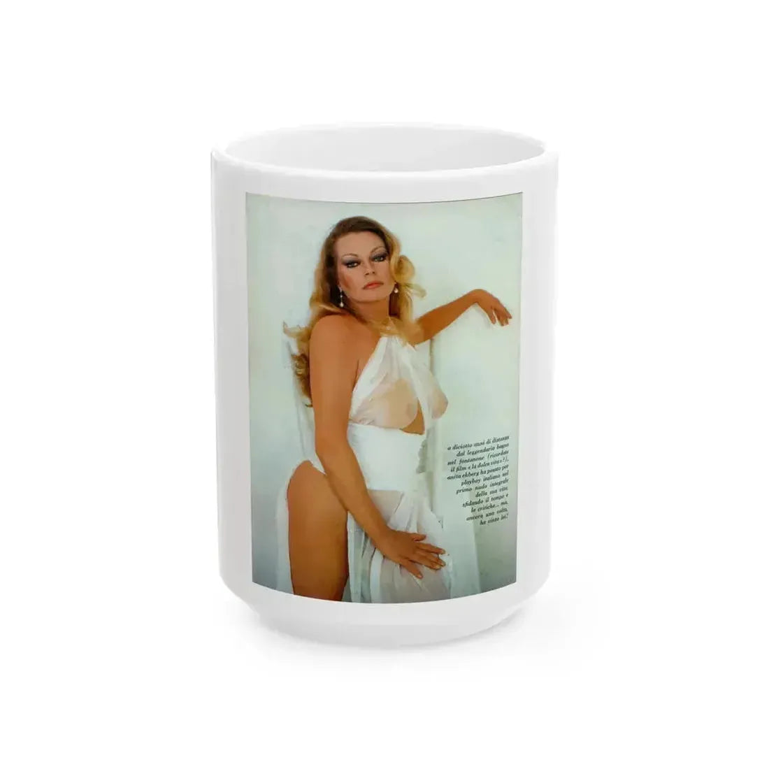 Anita Ekberg #285 - Italian Playboy Mag. Oct. '78 Photo (Vintage Female Icon) White Coffee Mug 15oz - Go Mug Yourself