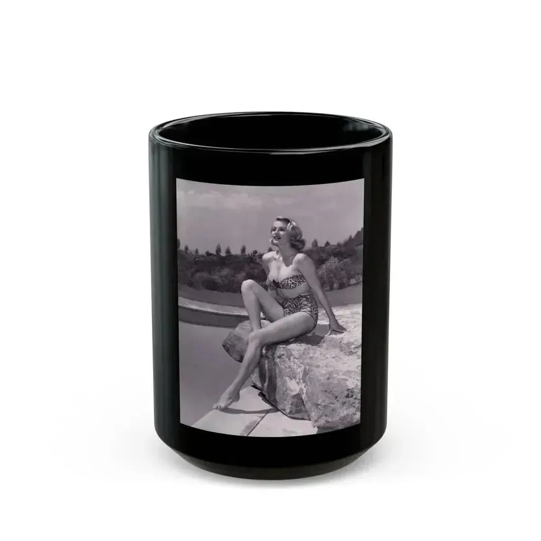 Anita Ekberg #294 (Vintage Female Icon) Black Coffee Mug 15oz - Go Mug Yourself