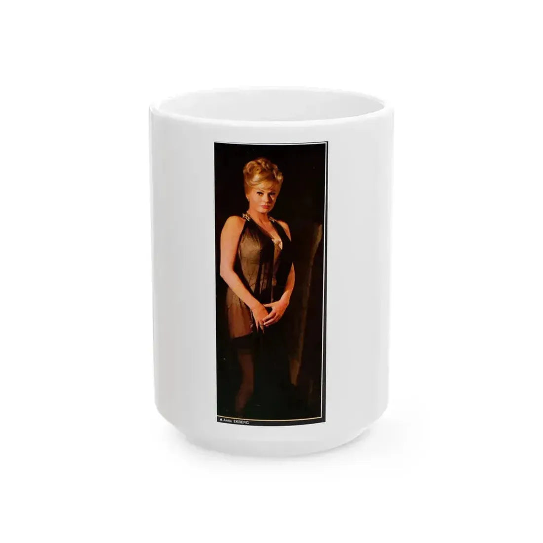 Anita Ekberg #295 (Vintage Female Icon) White Coffee Mug 15oz - Go Mug Yourself