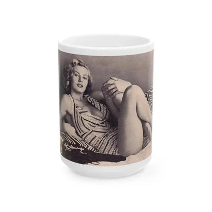 Anita Ekberg #296 (Vintage Female Icon) White Coffee Mug 15oz - Go Mug Yourself